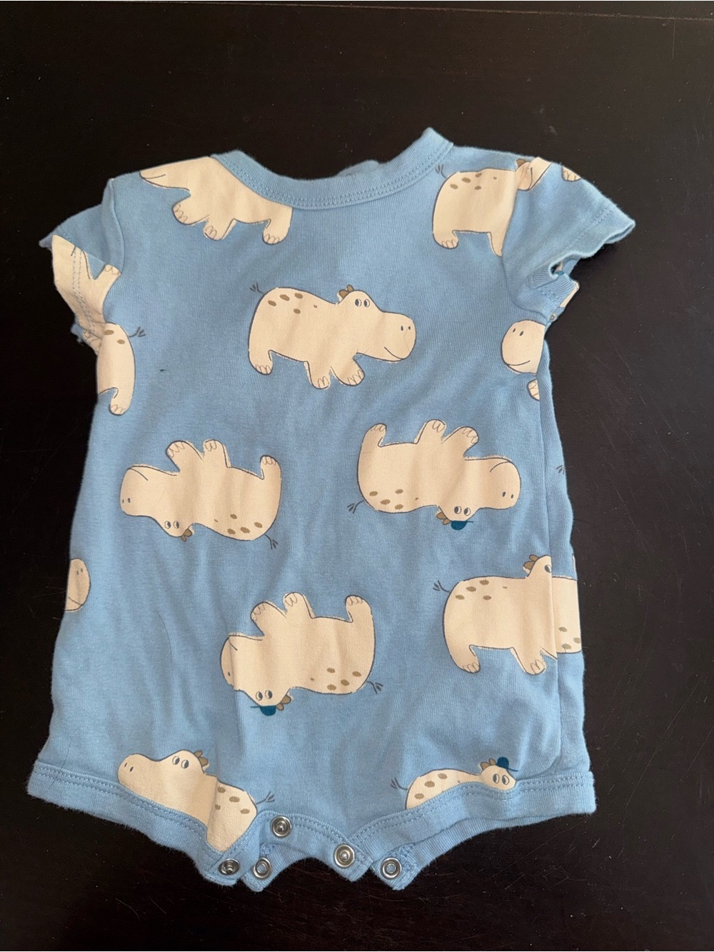 Carter's Light Blue Hippo Print Romper